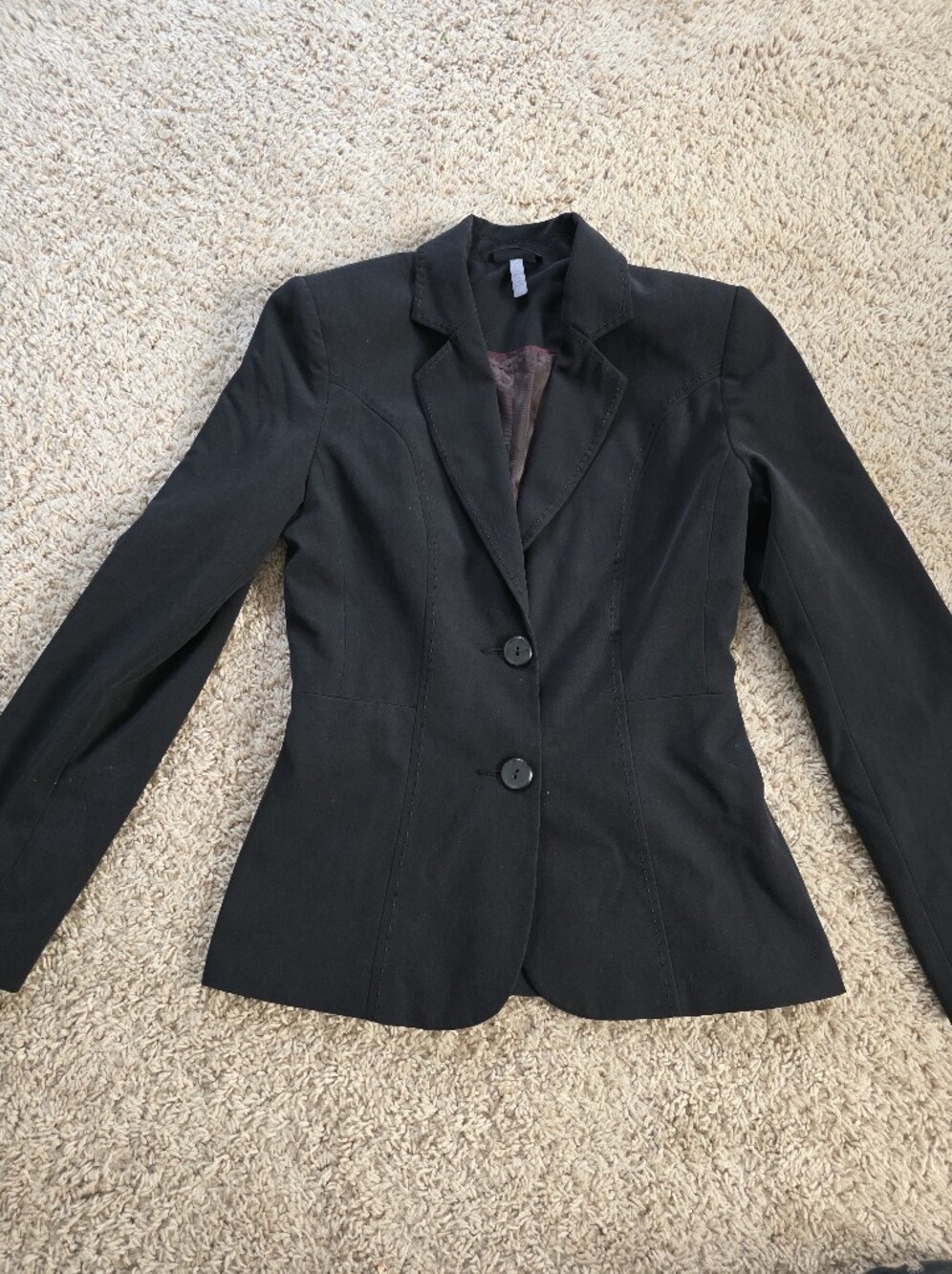 South Black Fitted Two Button Tailored Blazer Jacket Size UK 8 / US 4